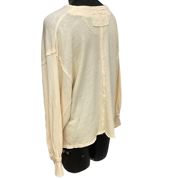 NEW We The Free Warm Sand Cotton Oversized Pullover Top Size Small - Picture 4 of 6